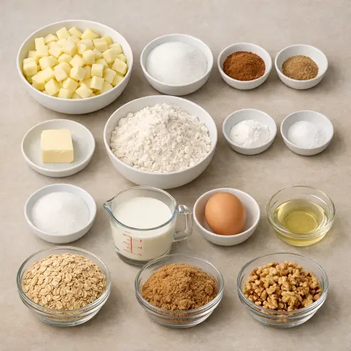 Ingredients for Cinnamon Apple Crisp Pancakes