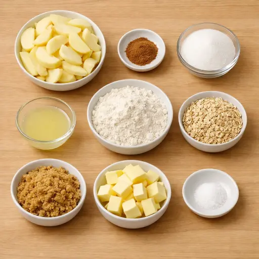 Ingredients for Cinnamon Apple Crumble