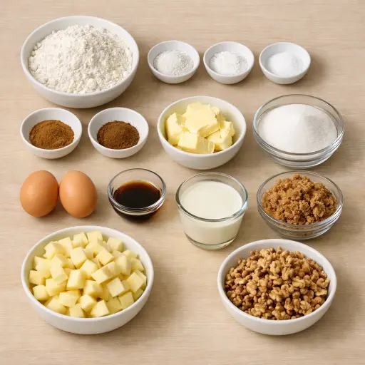 Ingredients for Cinnamon Apple Spice Cake