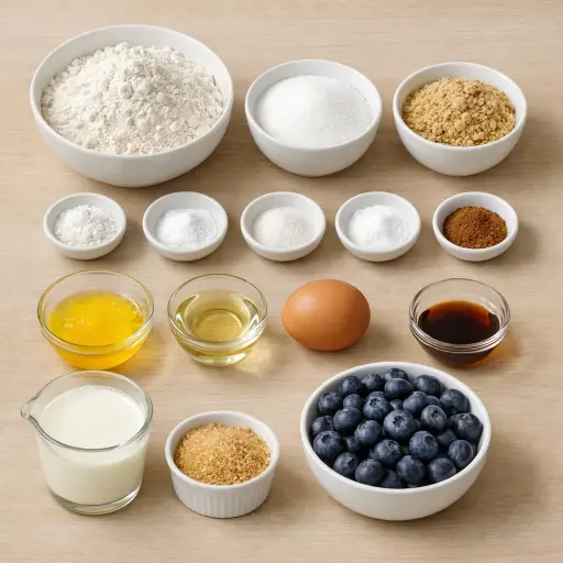 Ingredients for Cinnamon Blueberry Muffins