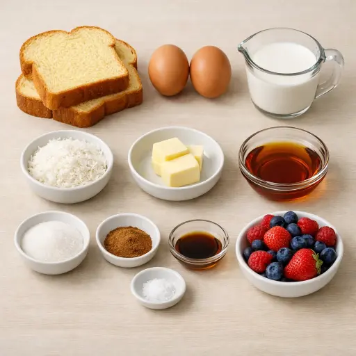 Ingredients for Cinnamon Coconut French Toast