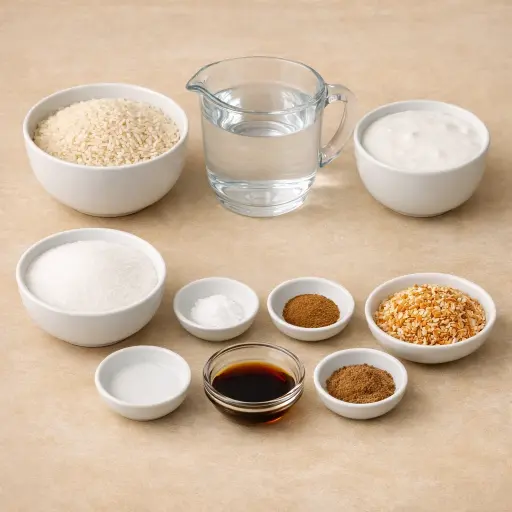 Ingredients for Cinnamon Coconut Rice Pudding