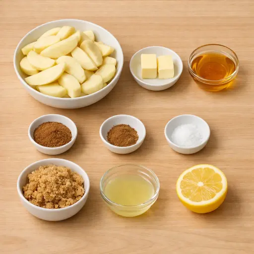 Ingredients for Cinnamon Honey Glazed Fried Apples