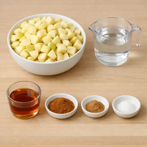 Ingredients for Cinnamon Maple Applesauce