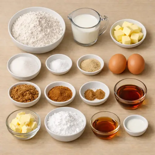 Ingredients for Cinnamon Maple Delight Rolls