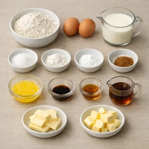 Ingredients for Cinnamon Maple Pancakes