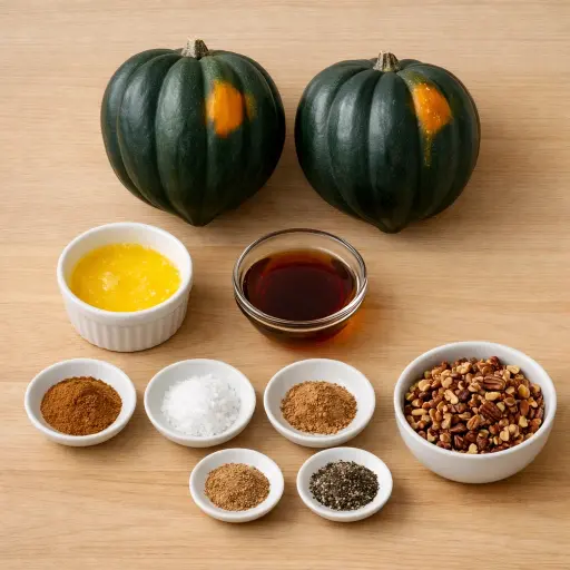 Ingredients for Cinnamon Maple Roasted Acorn Squash