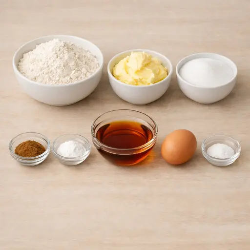 Ingredients for Cinnamon Maple Sugar Cookies