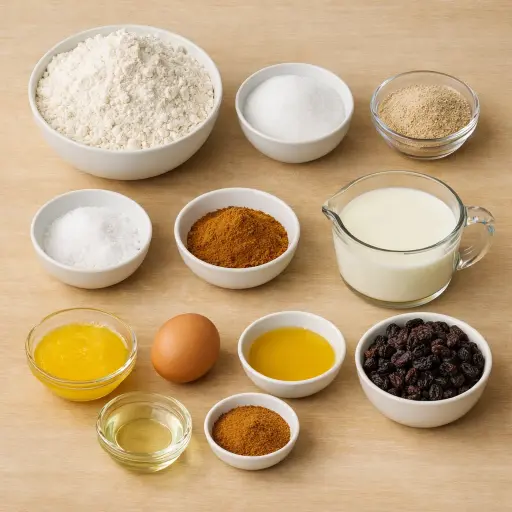 Ingredients for Cinnamon Raisin Bread