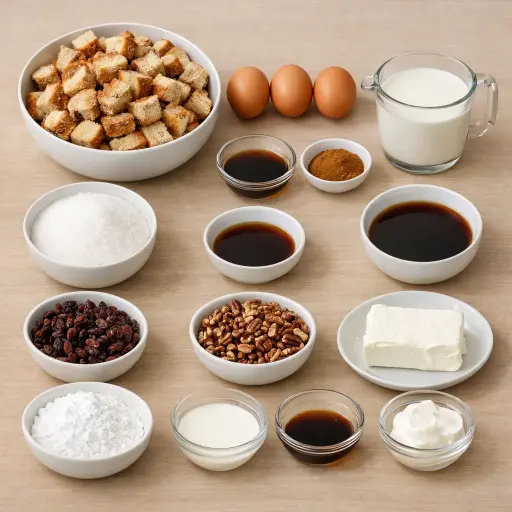 Ingredients for Cinnamon Roll Bread Pudding