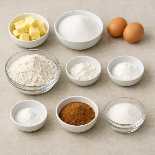 Ingredients for Cinnamon Sugar Crusted Cookies