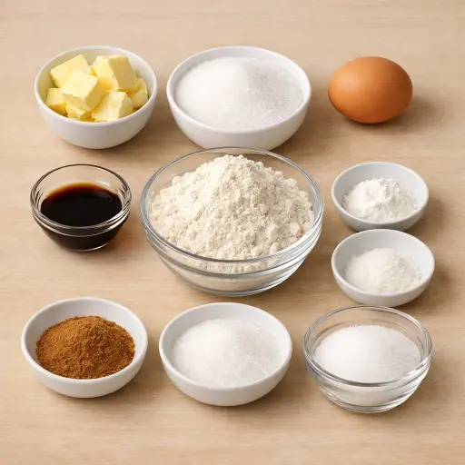 Ingredients for Cinnamon Swirl Sugar Cookies