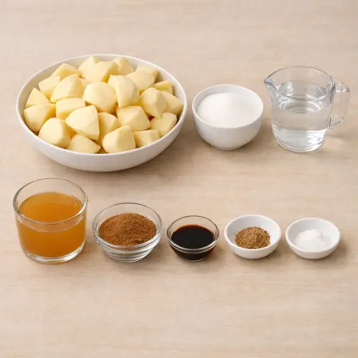 Ingredients for Cinnamon Vanilla Applesauce