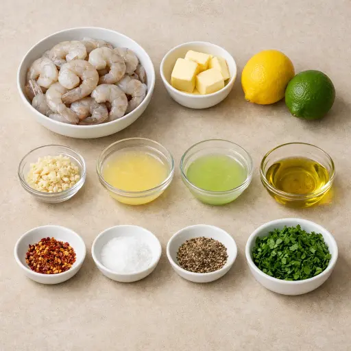 Ingredients for Citrus Garlic Butter Shrimp