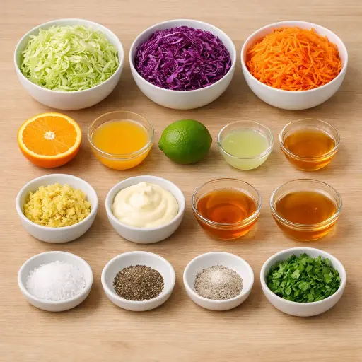Ingredients for Citrus Ginger Coleslaw