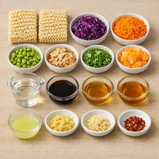 Ingredients for Citrus Ginger Ramen Noodle Salad