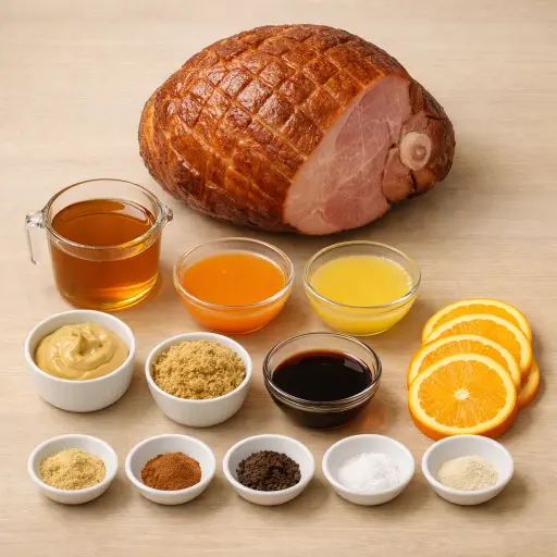 Ingredients for Citrus Glazed Honey Ham