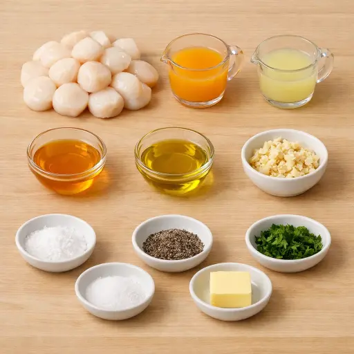 Ingredients for Citrus Glazed Seared Sea Scallops