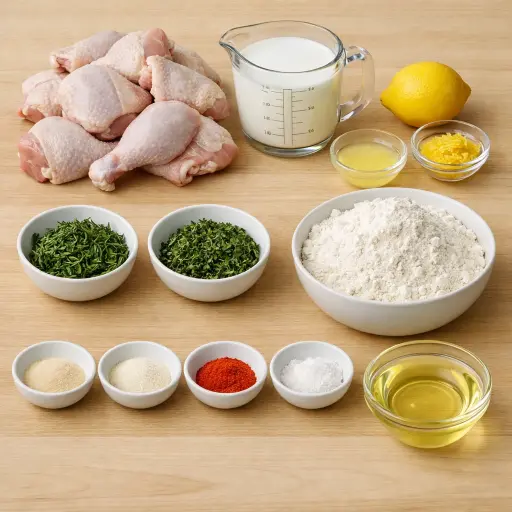Ingredients for Citrus Herb Fried Chicken