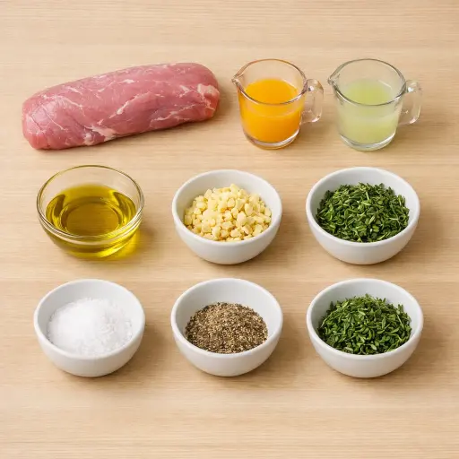 Ingredients for Citrus Herb Grilled Pork Tenderloin