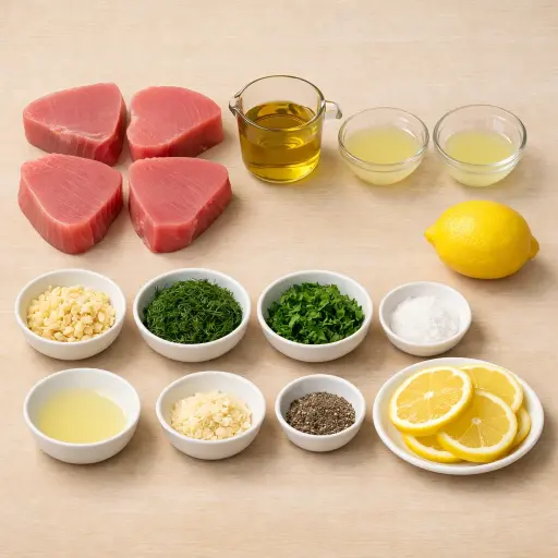 Ingredients for Citrus Herb Grilled Tuna Steaks