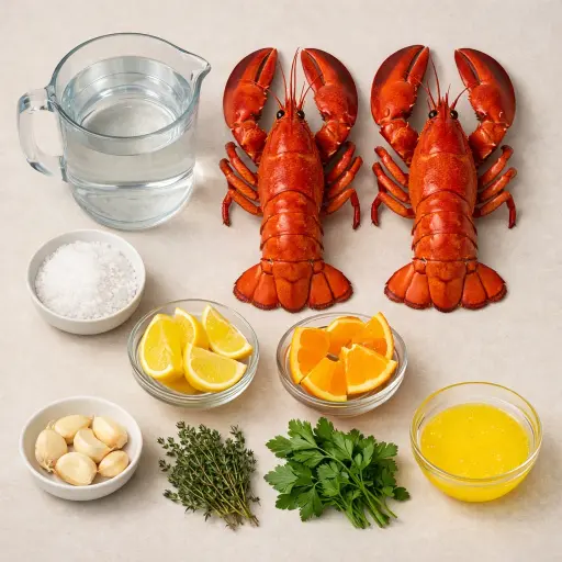Ingredients for Citrus Herb Infused Boiled Lobster