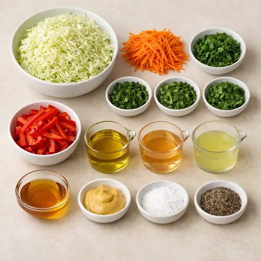 Ingredients for Citrus Herb Oil & Vinegar Coleslaw