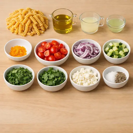 Ingredients for Citrus Herb Pasta Salad