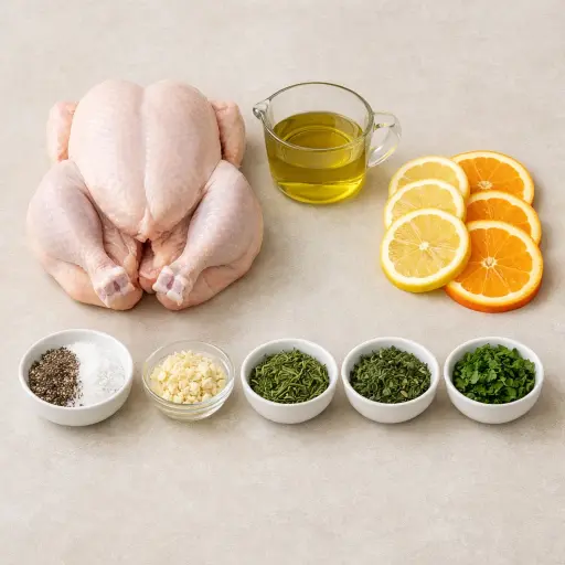 Ingredients for Citrus Herb Roasted Chicken
