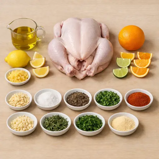 Ingredients for Citrus Herb Rotisserie Chicken