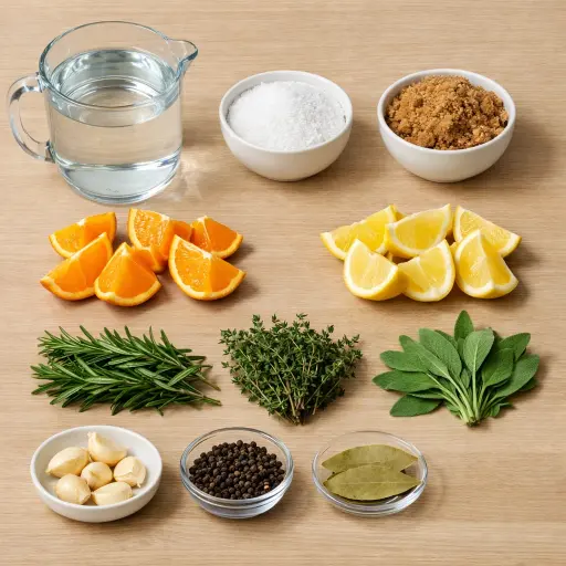 Ingredients for Citrus Herb Turkey Brine