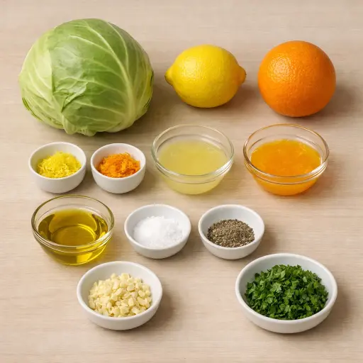 Ingredients for Citrus-Infused Boiled Cabbage