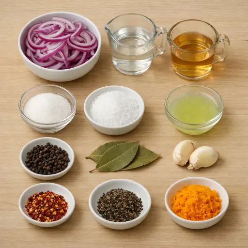 Ingredients for Citrus-Infused Pickled Red Onions