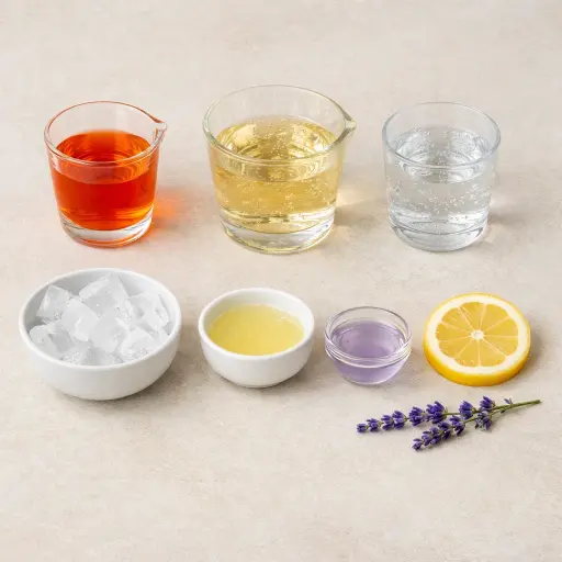 Ingredients for Citrus Lavender Aperol Spritz