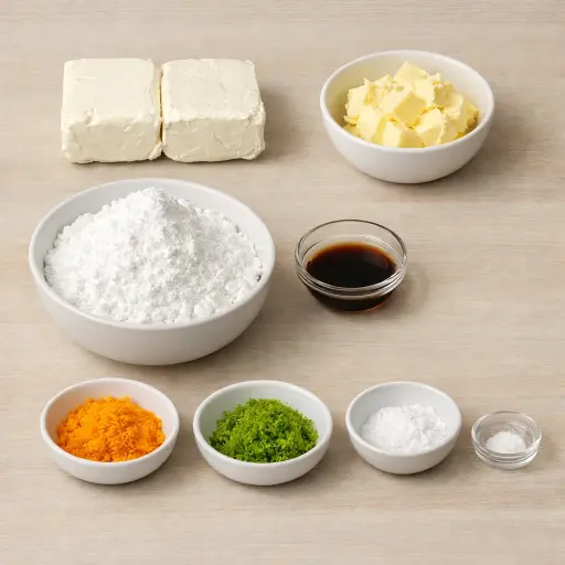 Ingredients for Citrus Zest Cream Cheese Frosting