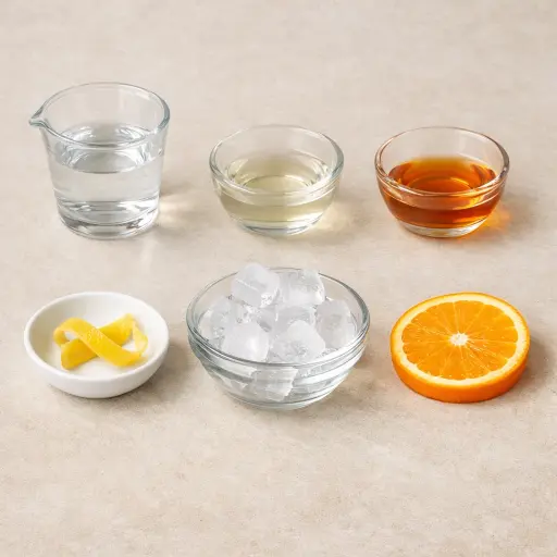 Ingredients for Citrus Zest Gin Martini