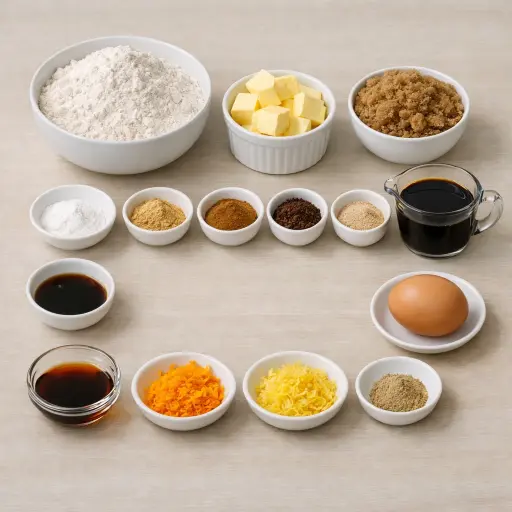 Ingredients for Citrus Zest Gingerbread Cookies