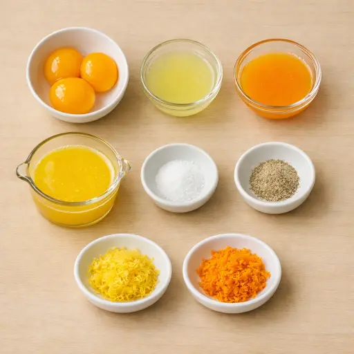 Ingredients for Citrus Zest Hollandaise