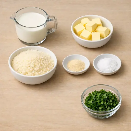 Ingredients for Classic Alfredo Sauce