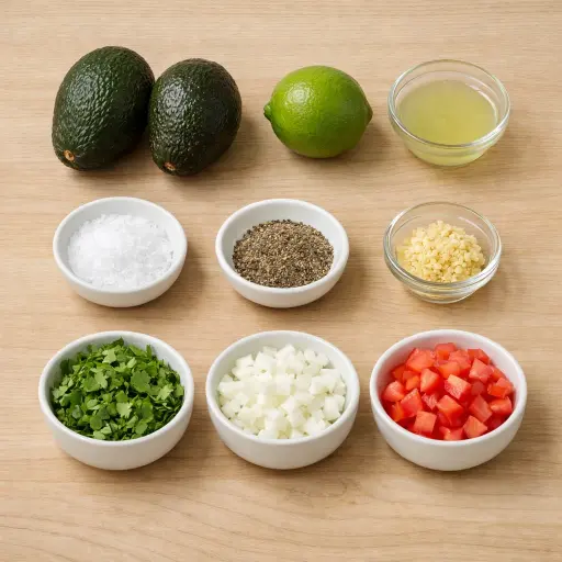 Ingredients for Classic Avocado Dip
