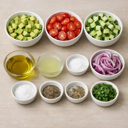 Ingredients for Classic Avocado Salad
