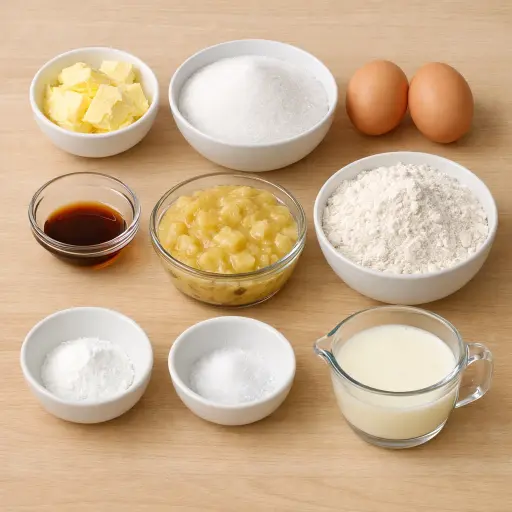 Ingredients for Classic Banana Cake