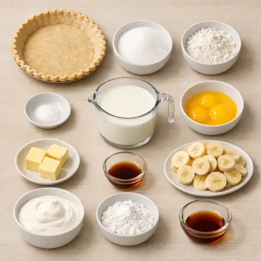 Ingredients for Classic Banana Pudding Pie