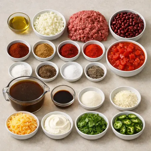 Ingredients for Classic Beef Chili