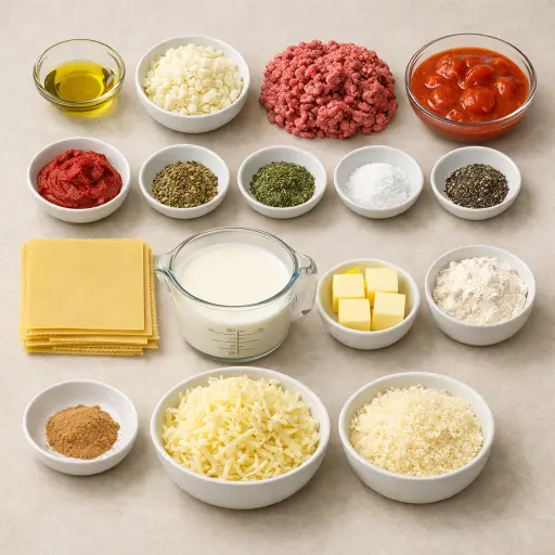 Ingredients for Classic Beef Lasagna