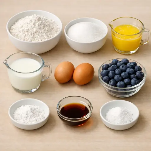 Ingredients for Classic Blueberry Muffins