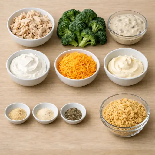 Ingredients for Classic Broccoli Chicken Casserole