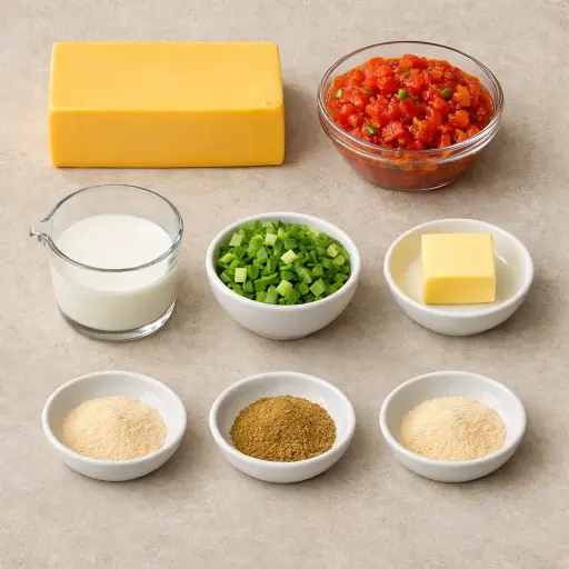 Ingredients for Classic Cheese and Tomato Dip