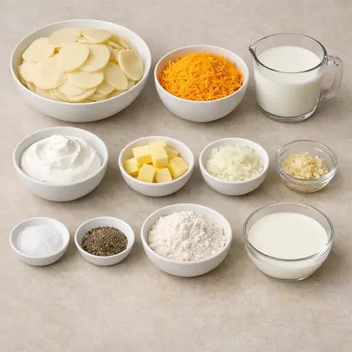 Ingredients for Classic Cheesy Potatoes