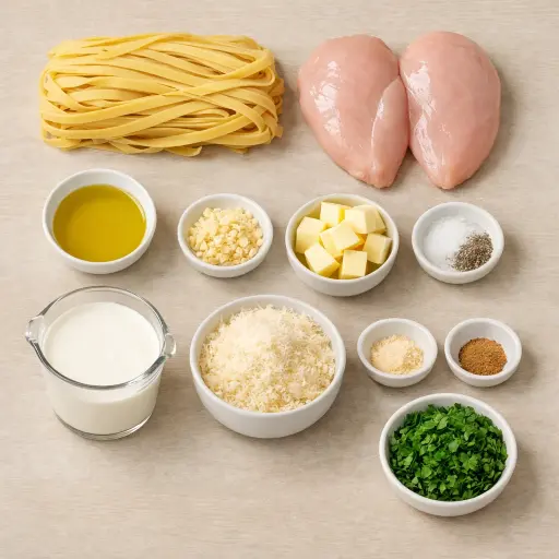 Ingredients for Classic Chicken Fettuccine